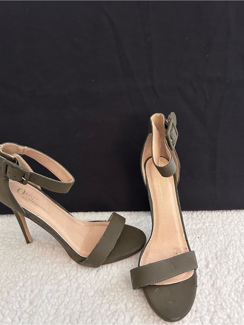 Olivia Miller Olive Strap Stiletto Heels